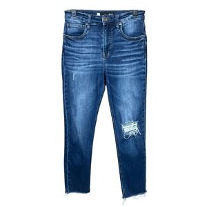Kut from the Kloth Blue Skinny Distressed Raw Hem Jeans Womens Size 00 KP1561ME2